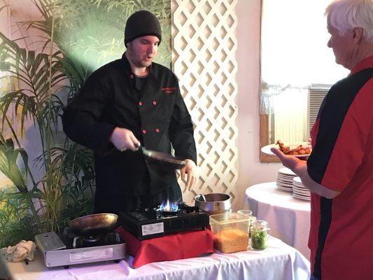 Chef made to order omelette station