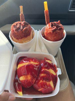 2 mangonadas and a coctel de mango