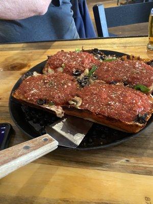 Detroit style supreme pizza