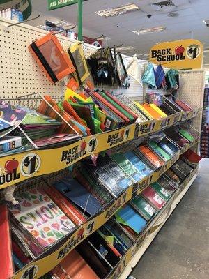 Pencil pouches and notebooks