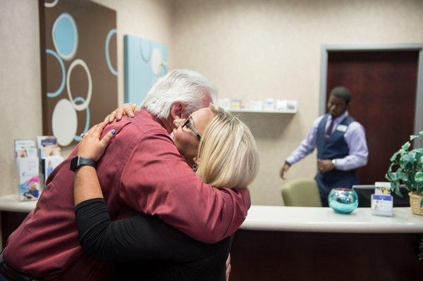 Hearing Associates of Las Vegas Hugging Patient