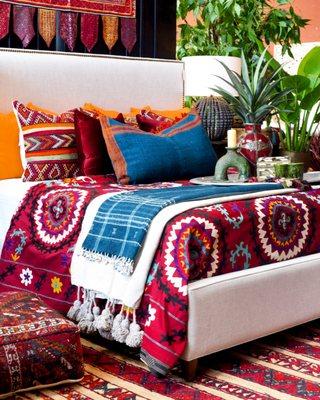 Vivid, colorful textiles from around the world are a passion of ours!