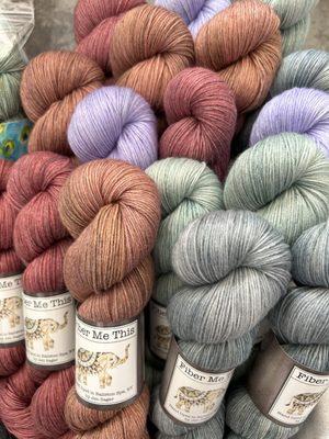 Locally hand dyed yarn.