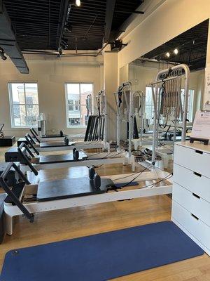 Pilates reformer machines