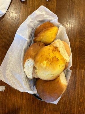 This is the Home Made Dinner Rolls, which you get as a starter, and you don't have to pay for.