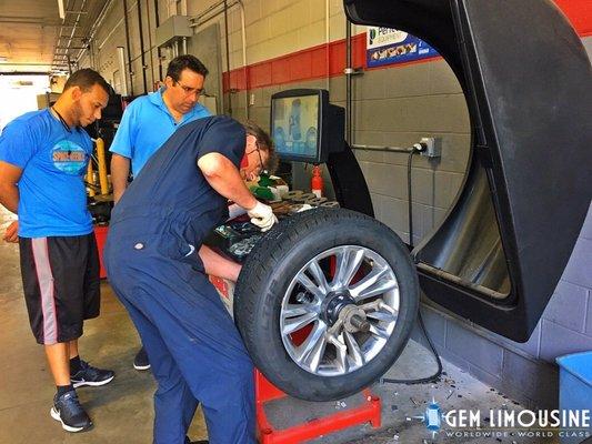 In-house Fleet maintenance making sure our travelers are safe and comfortable in the back seat of our chauffeured vehicles