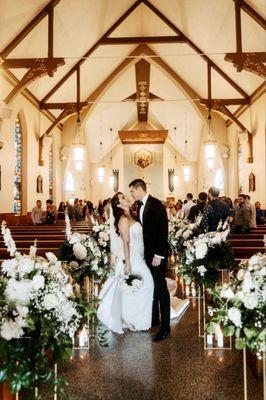 Church flowers + candles delivered and arranged