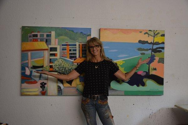 Artist Ellen Dieter in her studio