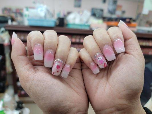 Valentines ombre nail