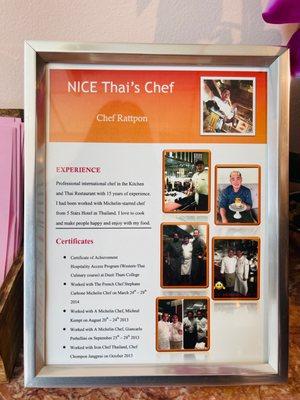 Chef's bio