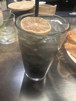 Black charcoal lemonade (super good)