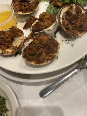 Two orders clams casino, first was burned. worst I've ever had!