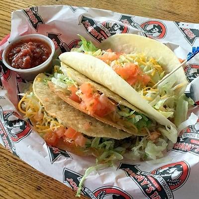 Chicken Soft Shell Taco and Beef Hard Shell Tacos