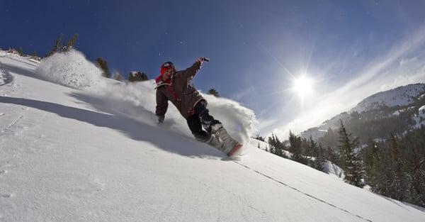 Snow boarding using gravity