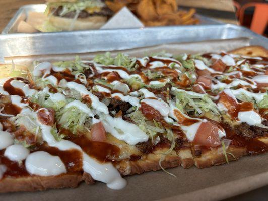 Taco flatbread on a gluten-friendly crust