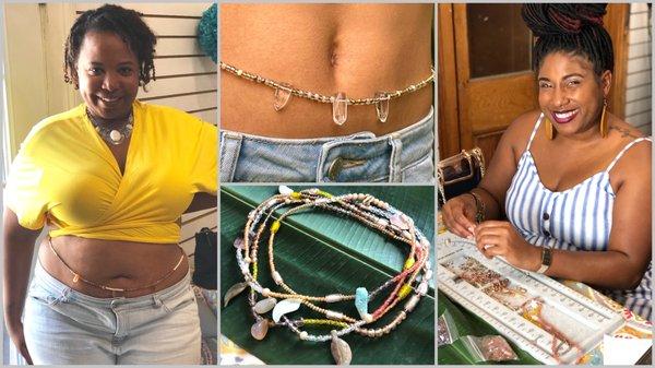 We can help you make your own waist beads, or sell you some that are already made!