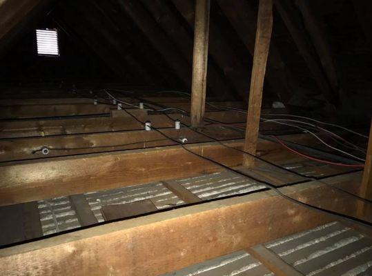 The cleanest attic that our electricians have ever seen!