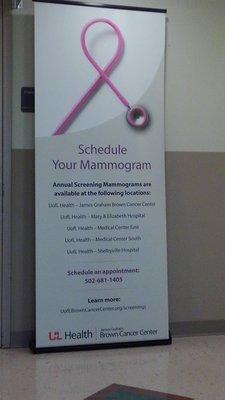 Reminder to schedule your mammmogram