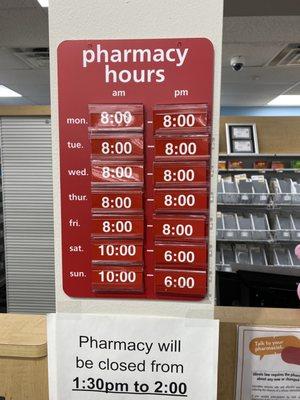 Pharmacy hours