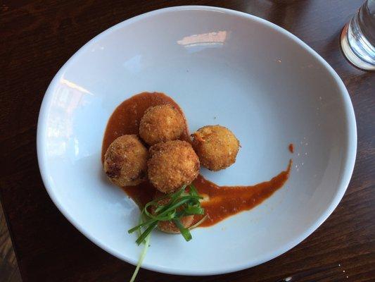 Fried mac and cheese in smoked tomato jam. That jam. THAT JAM.