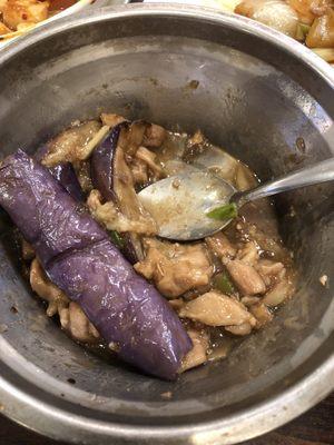 salted fish and chicken egg plant