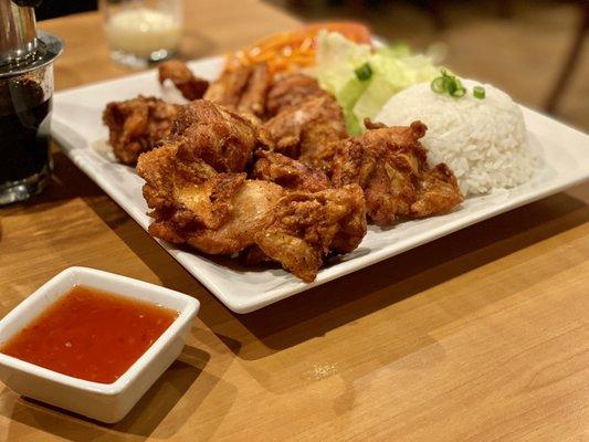 Sooner Fried Chicken comes with a sweet chili sauce...