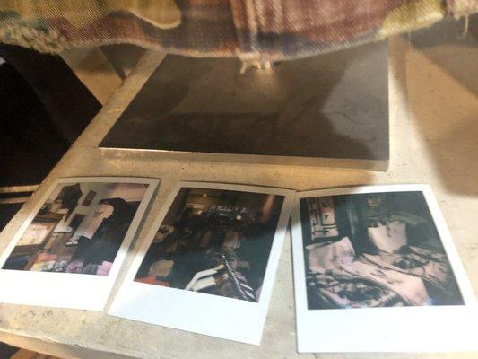 Some more Polaroids set out on the counter