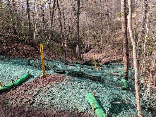 View looking down gas line slope