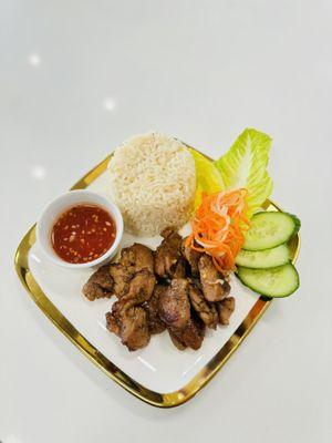 Grilled Marinated Chicken Rice