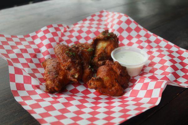 Oven baked hot buffalo wings!