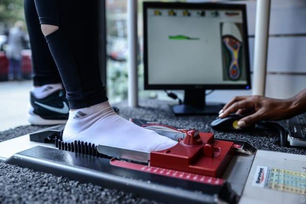 This scanner will analyze your feet;
 They can pick the best shoe and offer an actual insole
 and create custom orthotics with it..very cool