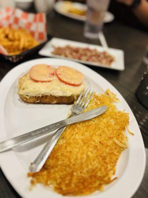 NJ Tuna Melt with a side of Hashbrowns and homemade Corned Beef Hash