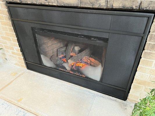 Fireplace insert.