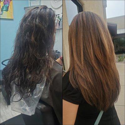 Keratin Complex treatment (No Frizz blowout, Curl Relaxer, Shine & Locks in color!