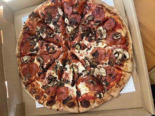 Pepperoni and mushroom