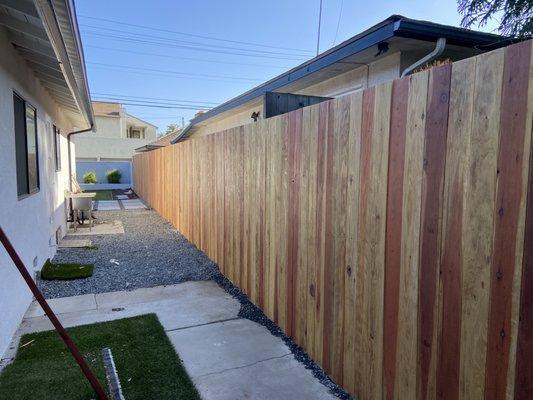 100 foot Redwood fence