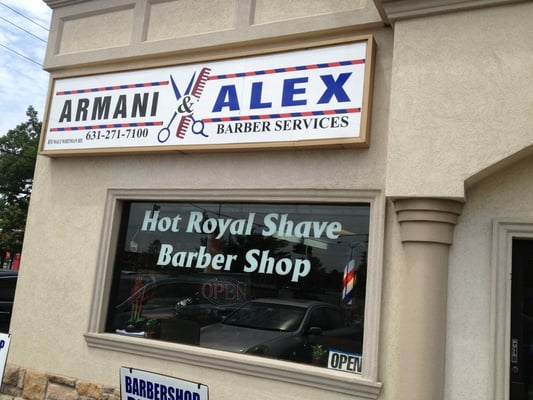 Quality  Nick  barbershop changed its logo to "ARMANI & ALEX. Barber. Services.