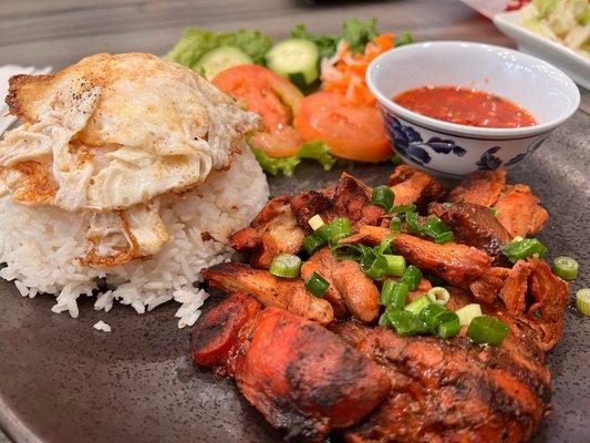 Grilled chicken rice plate