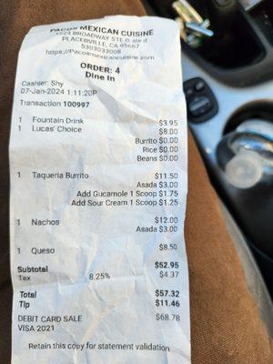 Recipe showing my $18 burrito! This restaurant is out of line.