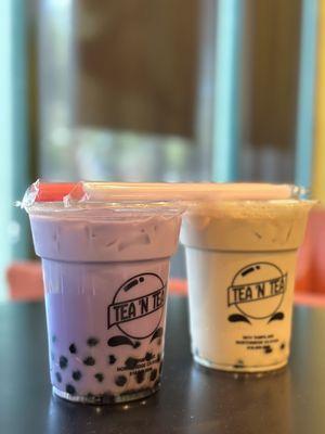 Taro Milk Tea (extra boba) and Classic Milk Tea (both regular size) IG: @ammysalamii