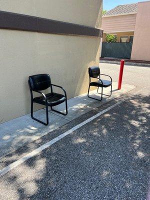 Outdoor shaded waiting area. Comfy, safe and peaceful.