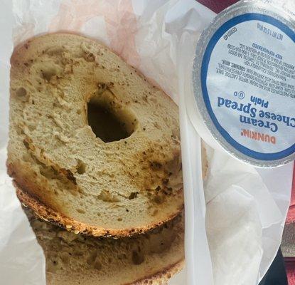 Everything bagel and cream cheese