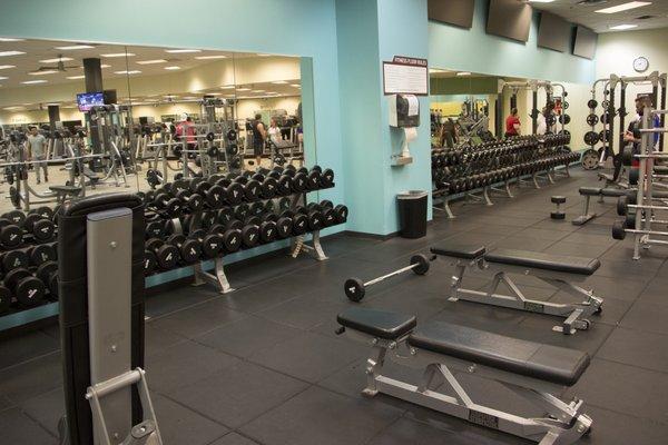 free weights at Boardwalk Genesis