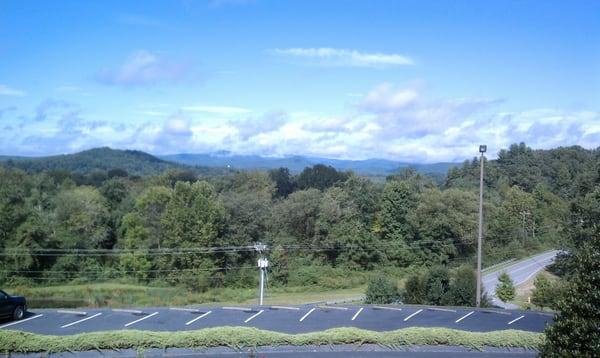 View of the mountains from the front side of the clubhouse