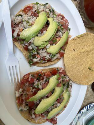 Tostadas de ceviche de pescado