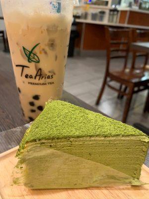 milk tea & Matcha Mille crepe cake 12.2019