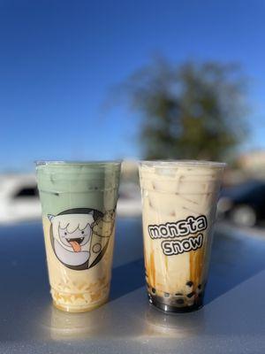 Starry Night Milk Tea (left) and Wintermelon Fresh Milk (right)