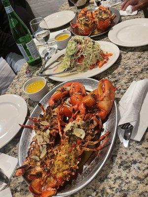 Lobster stuffed with crab meat and salad!!