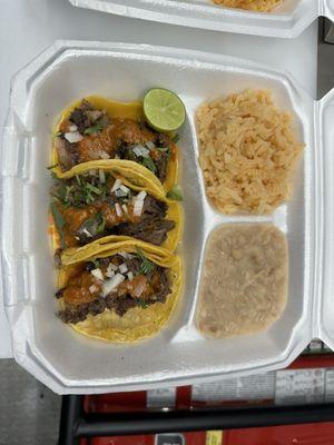 Barbacoa taco plate