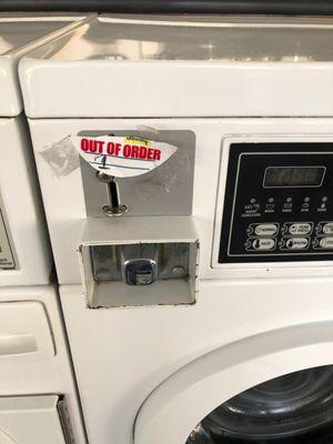 Machine with properly marked "Out of Order" sign.